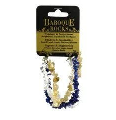 Armband - Barock Kombi - Bergkristall, Lapis Lazuli, Rutilquarz - Weisheit & Inspiration