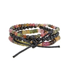 Armband - Set  Turmalin  (Turmalin bunt, grün, schwarz), 18cm (mittel)