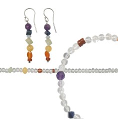 SchmuckSet - Chakra Schmuck - Crystal - (Collier, Armband, Ohrringe)