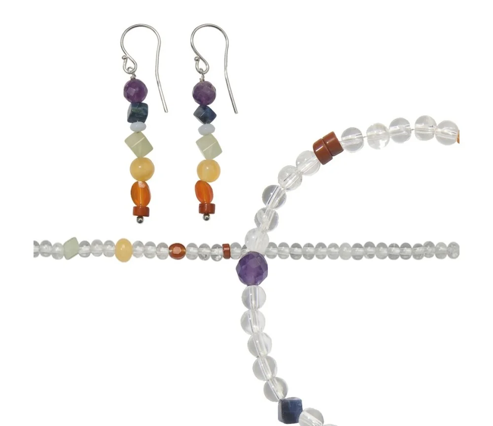 SchmuckSet - Chakra Schmuck - Crystal - (Collier, Armband, Ohrringe)