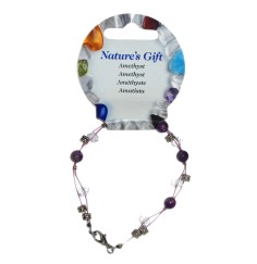 Armband - Draht -Amethyst, Kugeln 06mm