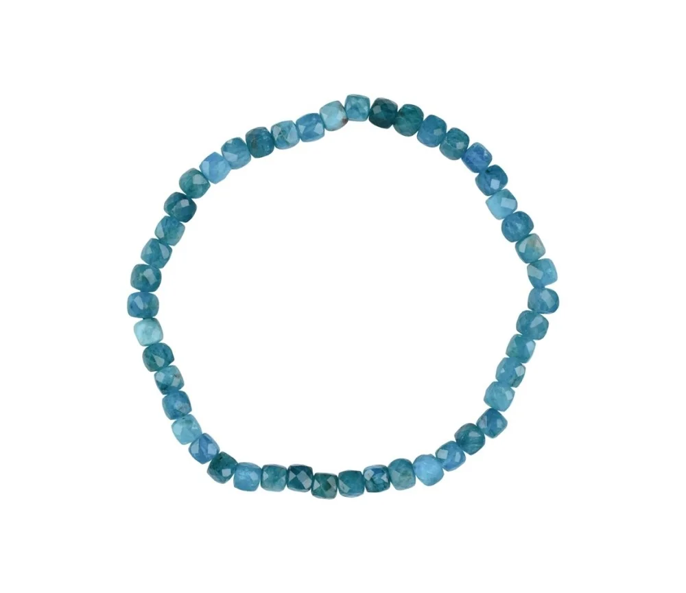 Armband - Apatit (stab.), 04mm Würfel, facettiert