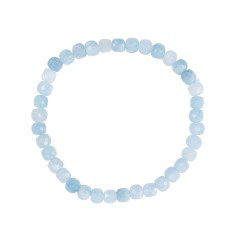 Armband - Aquamarin, 05mm Würfel, facettiert