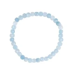 Armband - Aquamarin, 05mm Würfel, facettiert
