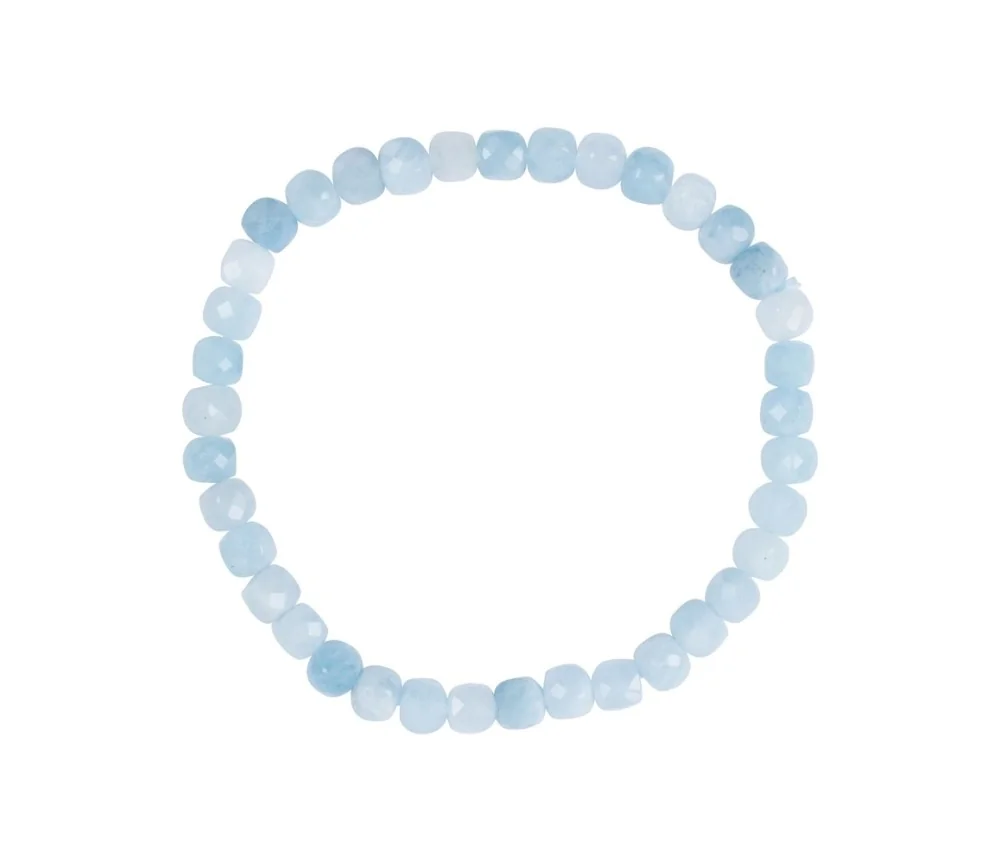 Armband - Aquamarin, 05mm Würfel, facettiert