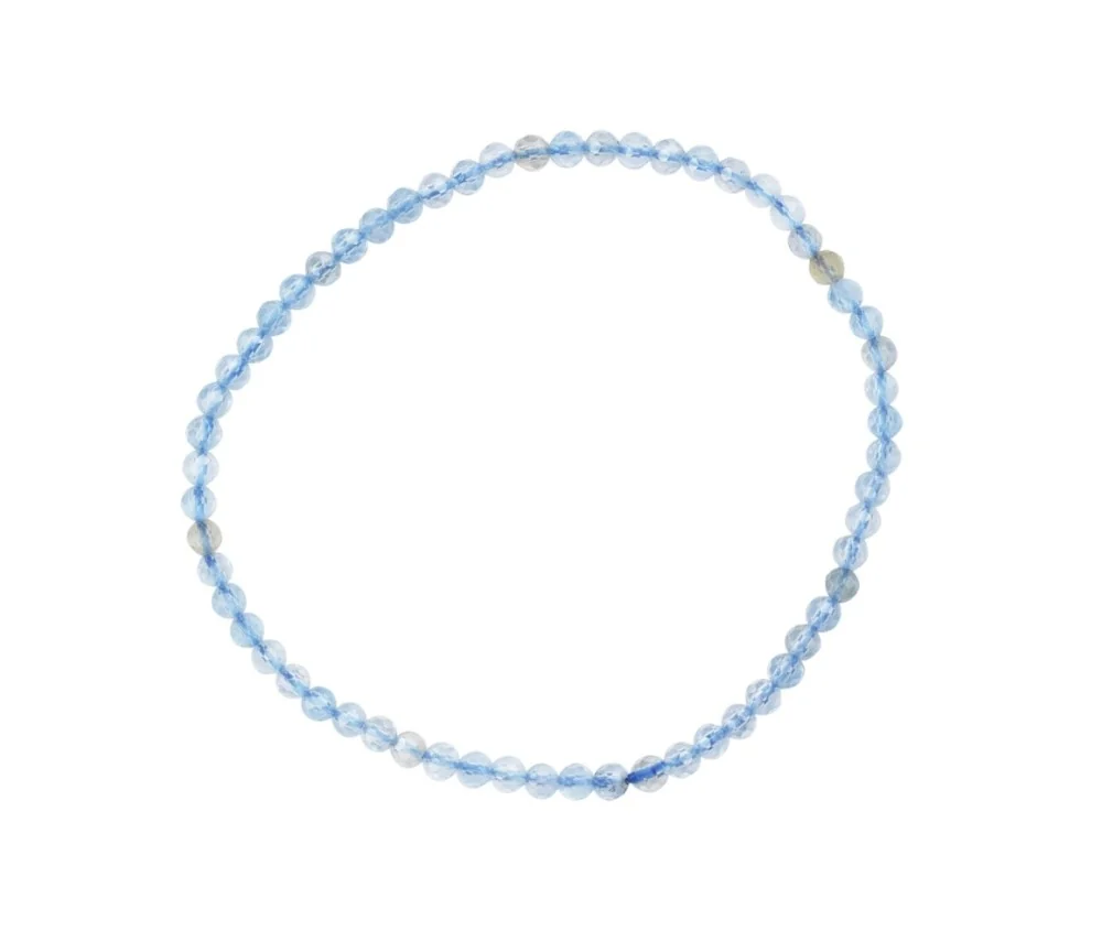 Armband - Aquamarin, 03mm Kugeln, facettiert