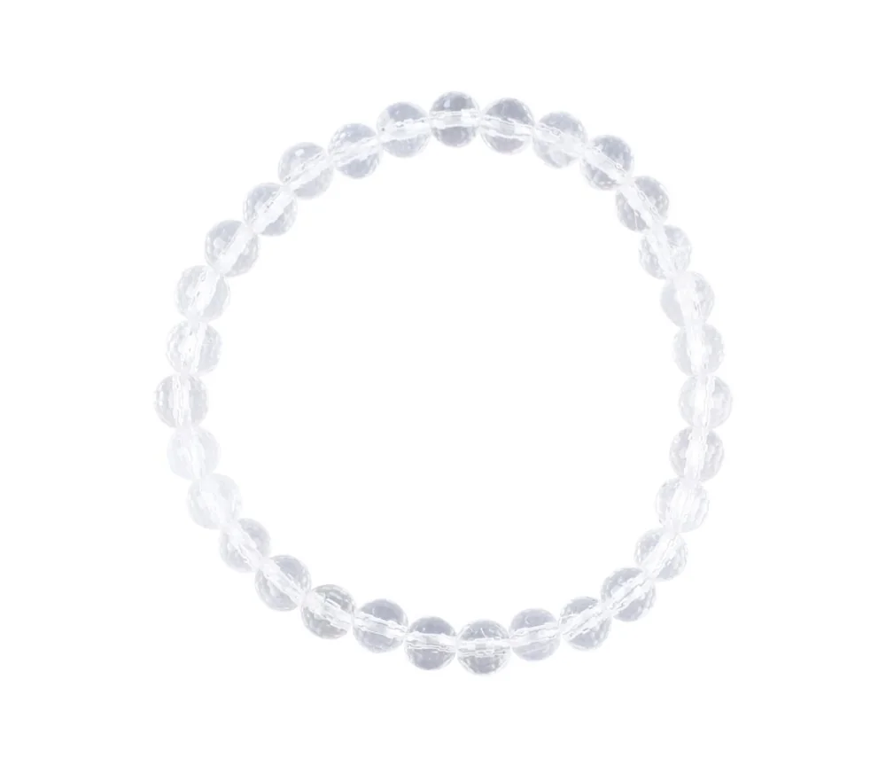 Armband - Bergkristall, 06mm Kugeln, facettiert