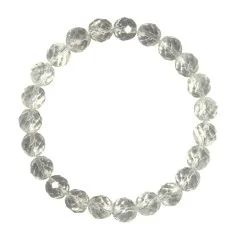 Armband - Bergkristall, 08mm Kugeln, facettiert