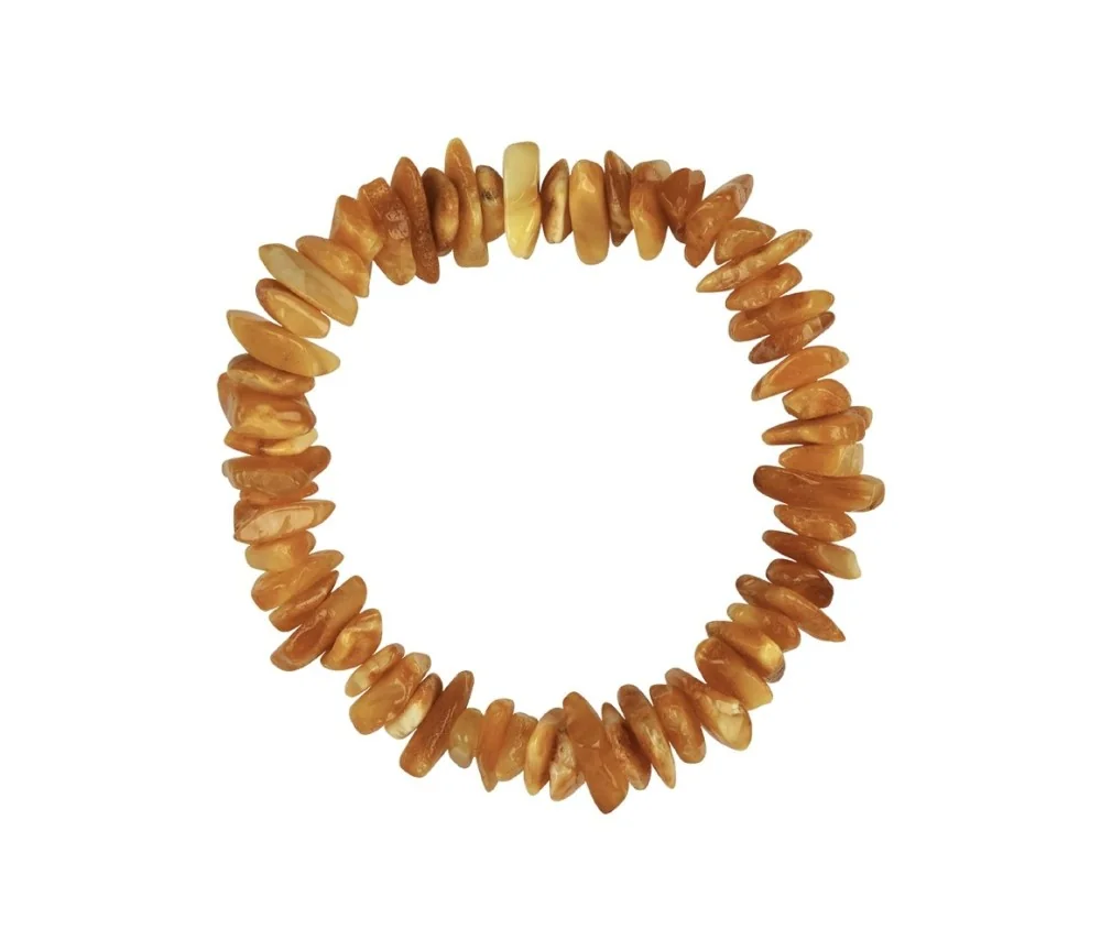 Armband - Bernstein Splitter milchig, 19cm