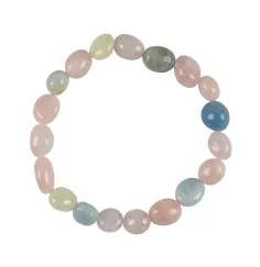 Armband - Beryll (Morganit, Aquamarin), 10 - 12mm Nuggets