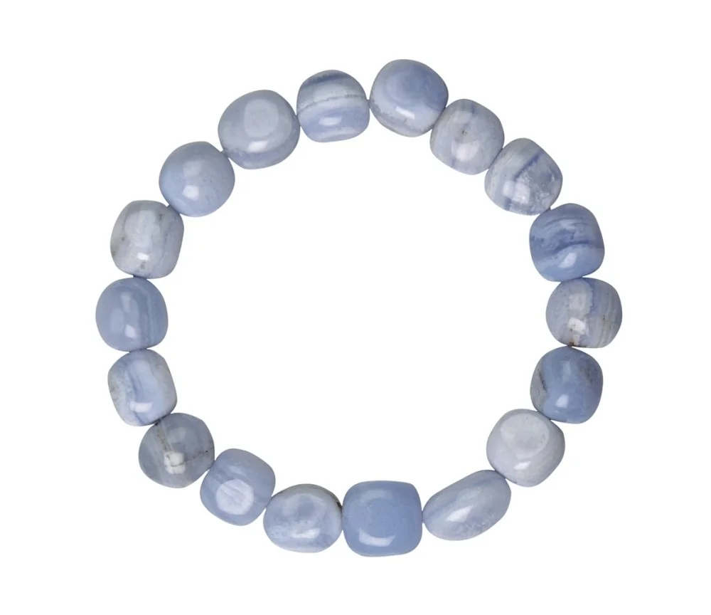 Armband - Chalcedon (blau), 10 - 12mm Nuggets