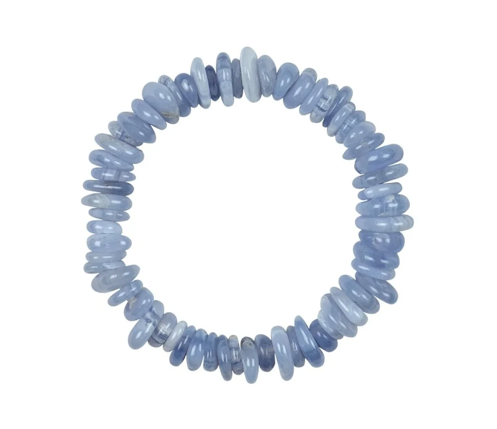 Armband - Chalcedon (blau), 10mm Freeform Button