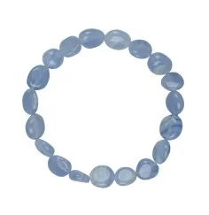 Armband - Chalcedon (blau), 08 - 11mm Freeform flach