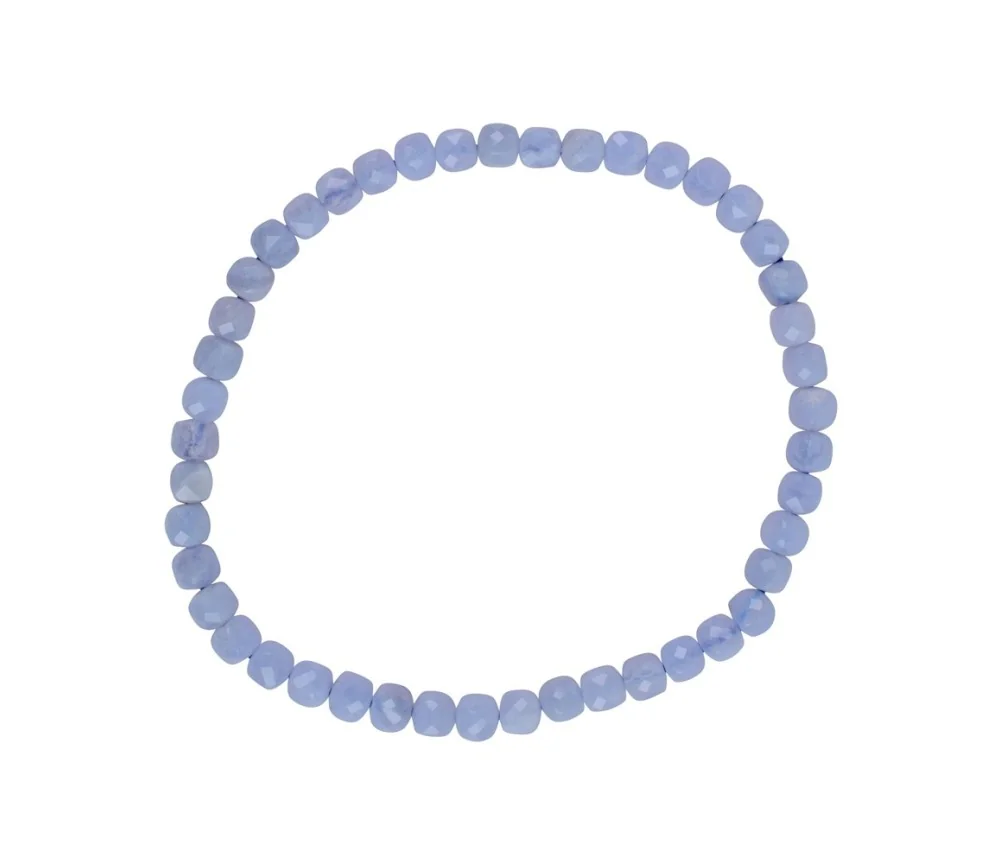 Armband - Chalcedon (blau), 04mm Würfel, facettiert