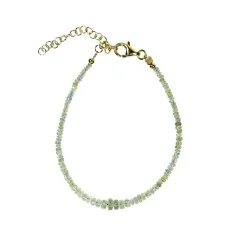 Armband - Chrysoberyll, 2,5-5,0mm Button facettiert, Verlängerungskettchen, vergoldet