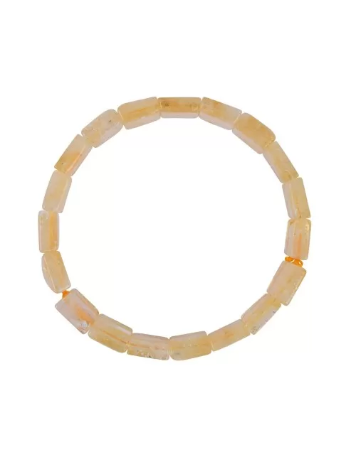 Armband - Citrin (gebr.), 10 x 10mm Quadrate, facettiert