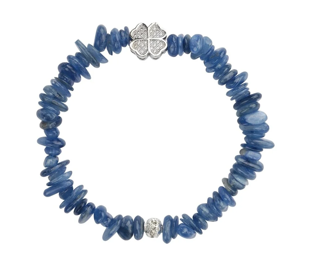 Armband - Disthen, mit Kleeblatt