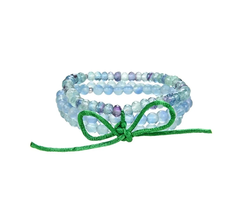 Armband - Set Fluorit (blau, grün, bunt), 20cm (groß)