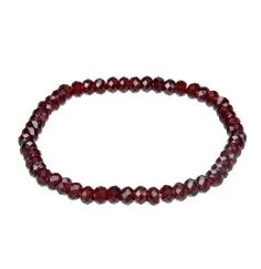 Armband - Granat, 03 x 05mm Buttons, facettiert