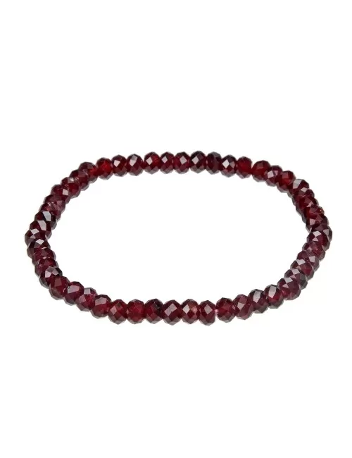 Armband - Granat, 03 x 05mm Buttons, facettiert