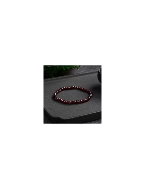 Armband - Granat, 03 x 05mm Buttons, facettiert
