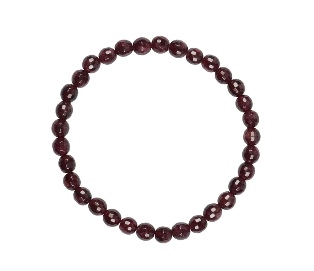 Armband - Granat, 06mm Kugeln, facettiert