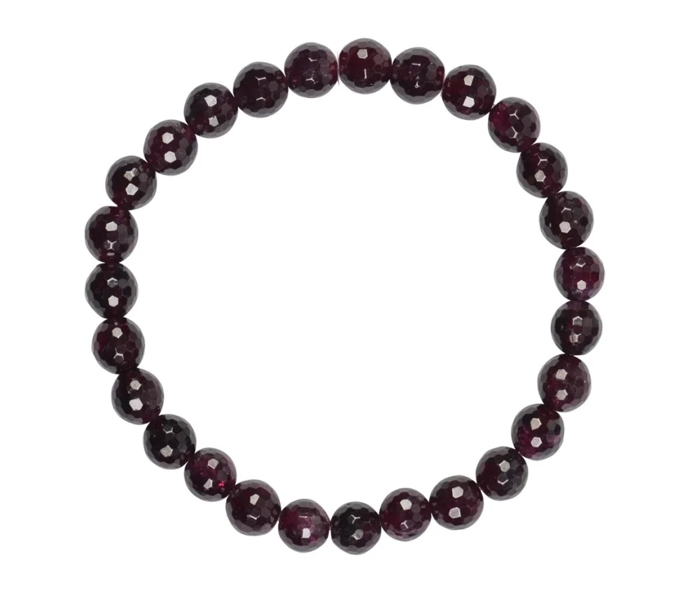 Armband - Granat, 08mm Kugeln, facettiert
