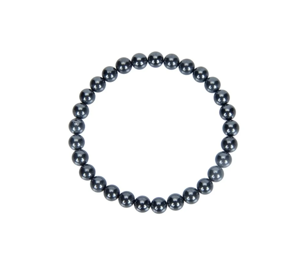 Armband - Hämatit (natur), 06mm Kugeln