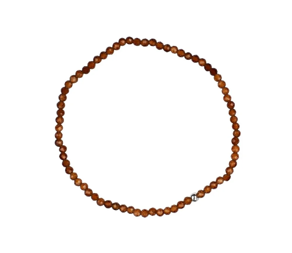 Armband - Hessonit (Granat) - 2,8mm Kugeln, facettiert