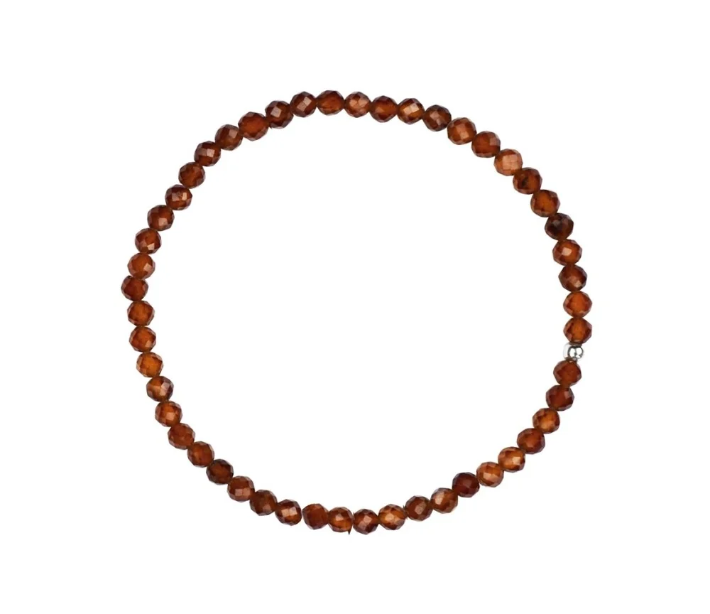 Armband - Hessonit (Granat), 3,7mm Kugeln, facettiert