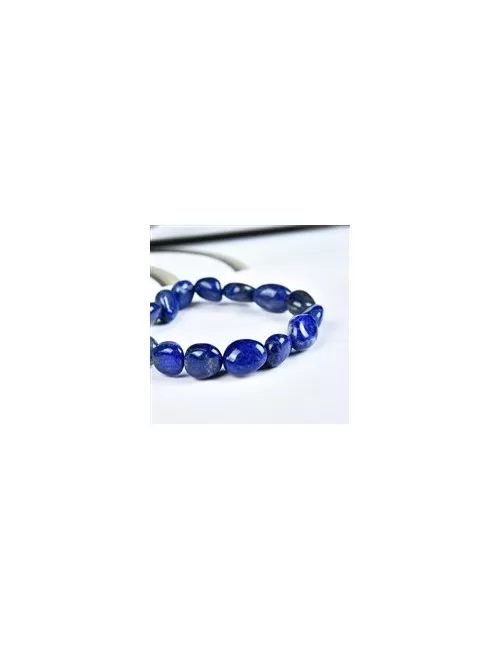 Armband - Lapis Lazuli, 10 - 12mm Nuggets (flach)