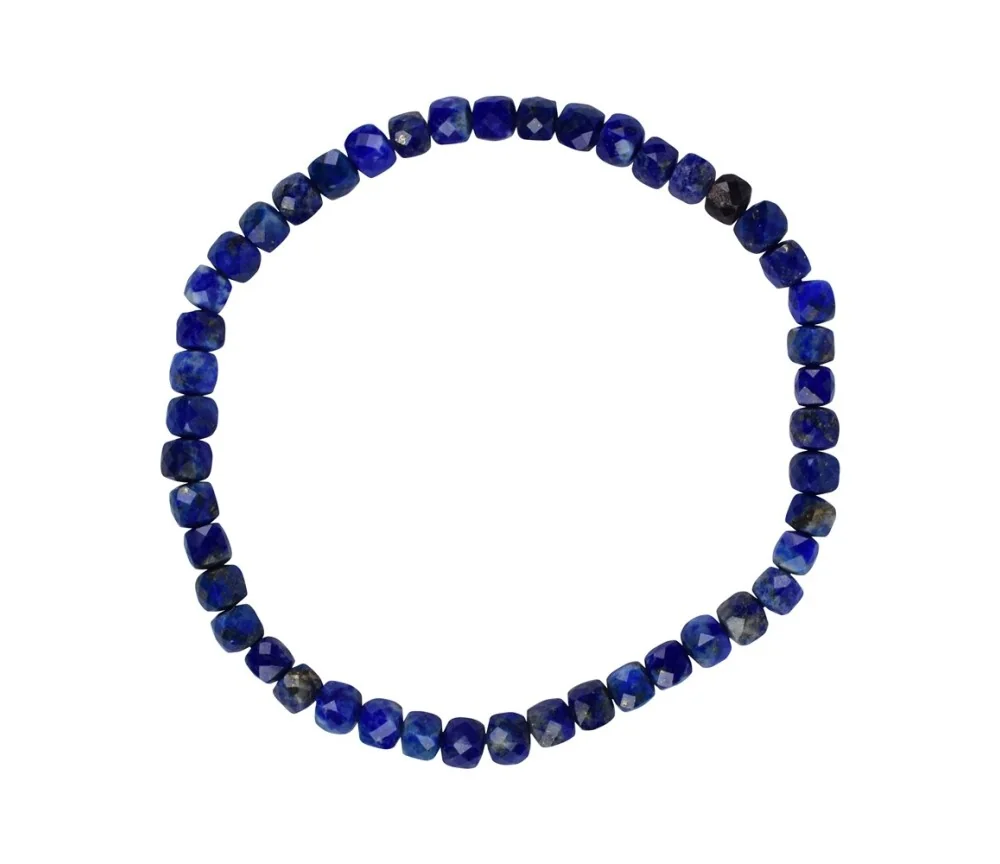 Armband - Lapis Lazuli, 04mm Würfel, facettiert