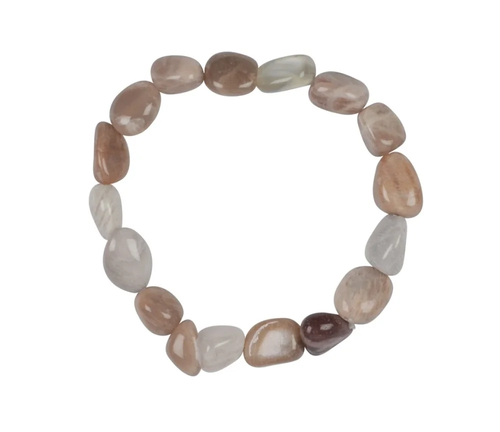 Armband - Mondstein (bunt), 08 - 12mm Nuggets