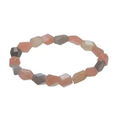 Armband - Mondstein (bunt), 08 x 10mm Nuggets, facettiert