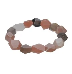 Armband - Mondstein (bunt), 12 x 16mm Nuggets, facettiert