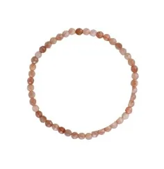 Armband - Mondstein, 04mm Kugeln, facettiert