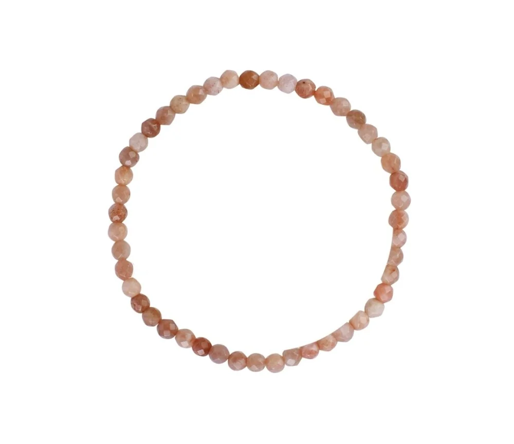 Armband - Mondstein, 04mm Kugeln, facettiert