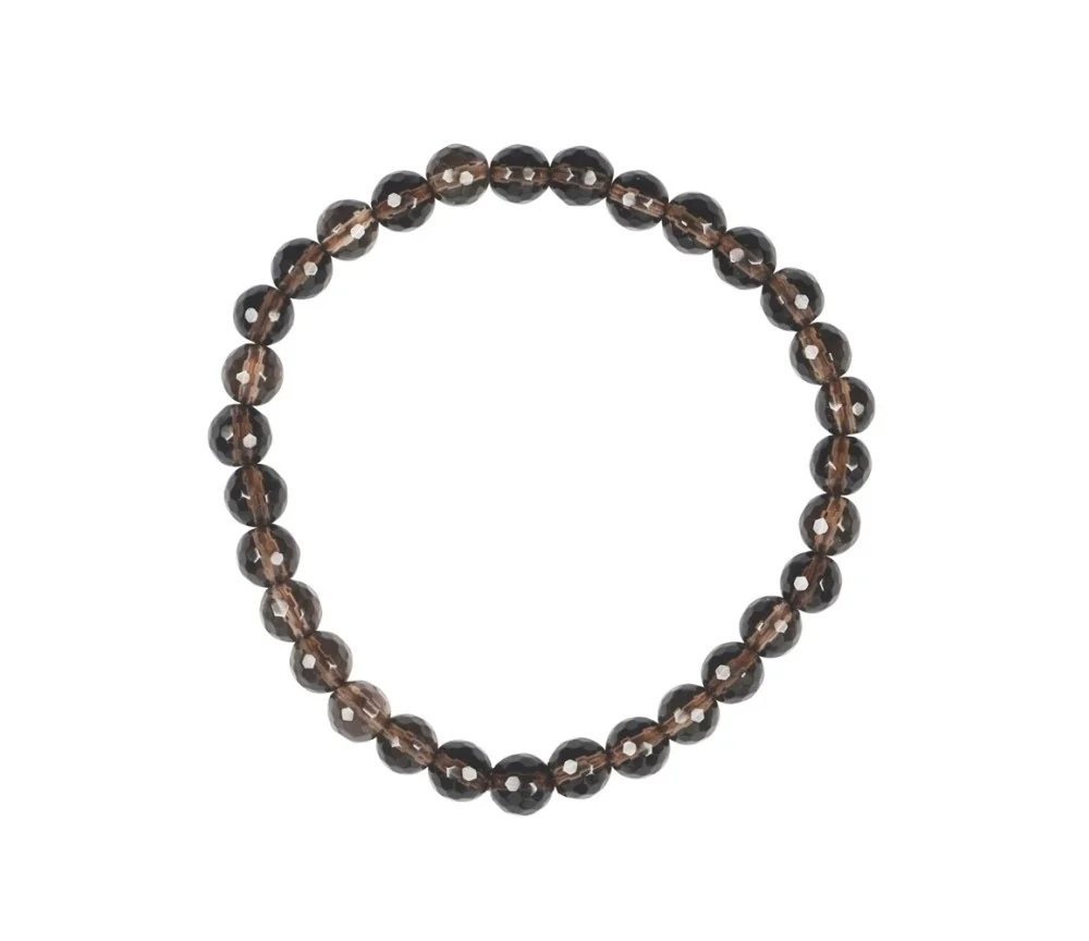 Armband - Rauchquarz, 06mm Kugeln, facettiert