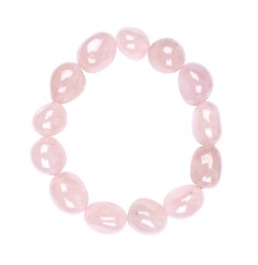 Armband - Rosenquarz, 12 -15mm Nuggets