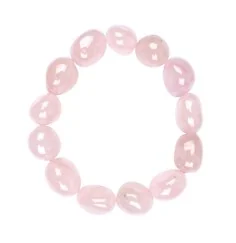 Armband - Rosenquarz, 12 -15mm Nuggets