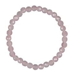 Armband - Rosenquarz, 06mm Kugeln, facettiert