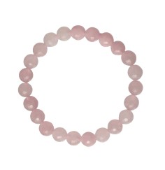 Armband - Rosenquarz, 08mm Kugeln, facettiert