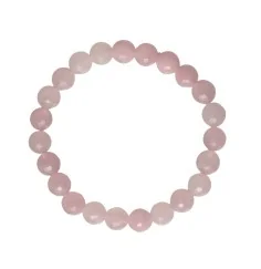 Armband - Rosenquarz, 08mm Kugeln, facettiert