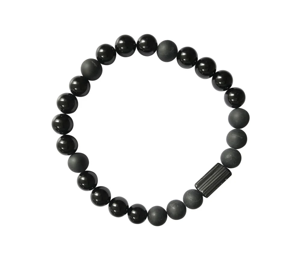 Armband - Schörl (stab.), Kugel, 08mm, Kristall