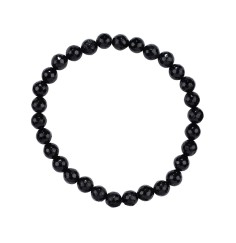 Armband - Schörl (stab.), 06mm Kugeln, facettiert