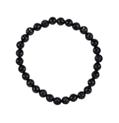 Armband - Schörl (stab.), 06mm Kugeln, facettiert