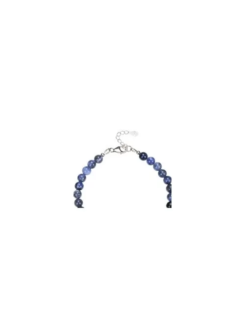 Armband - Sodalith, 6mm-Kugeln, Verlängerungskettchen, rhodiniert