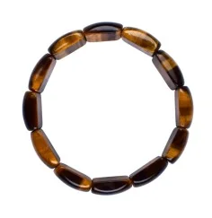 Armband - Tigerauge, Platte gewölbt