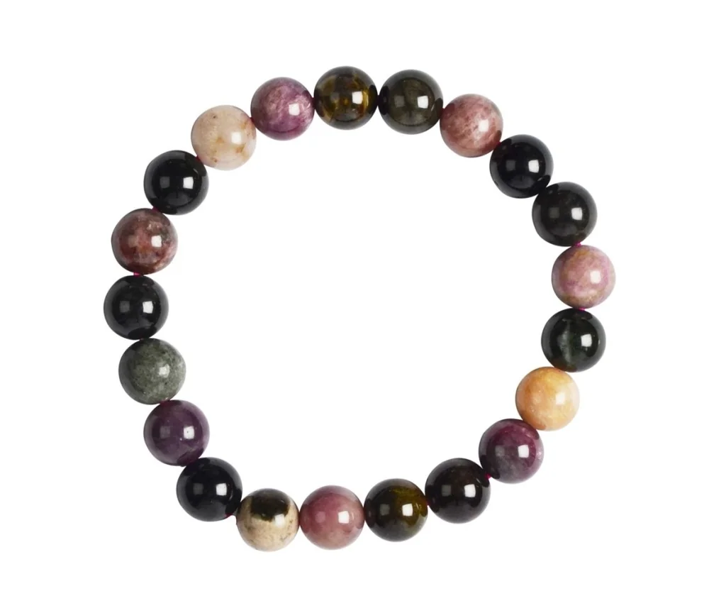 Armband - Turmalin (bunt), 08 - 09mm Kugeln