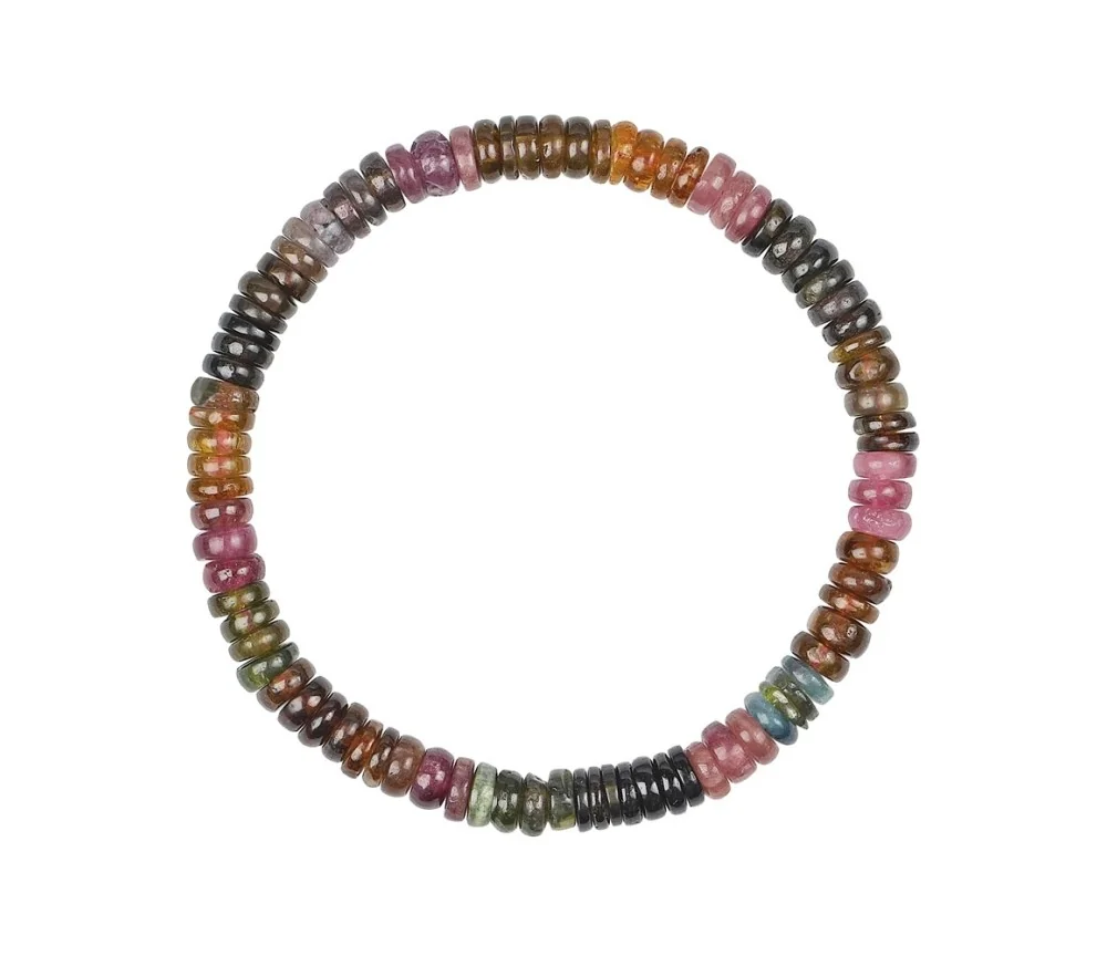 Armband - Turmalin (bunt), 06mm Button